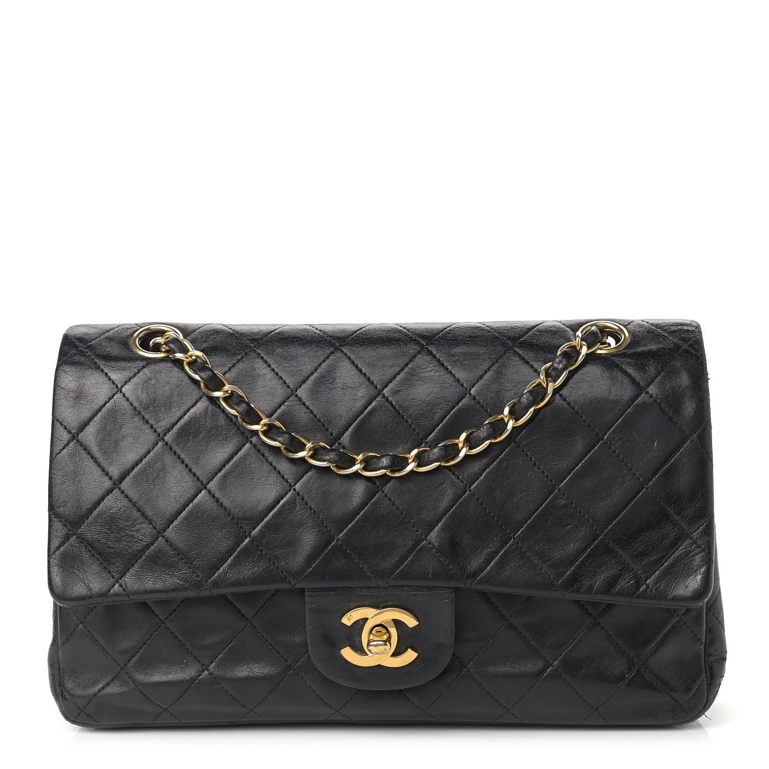 Chanel Lambskin Quilted Medium Double Flap Black 1 of 16