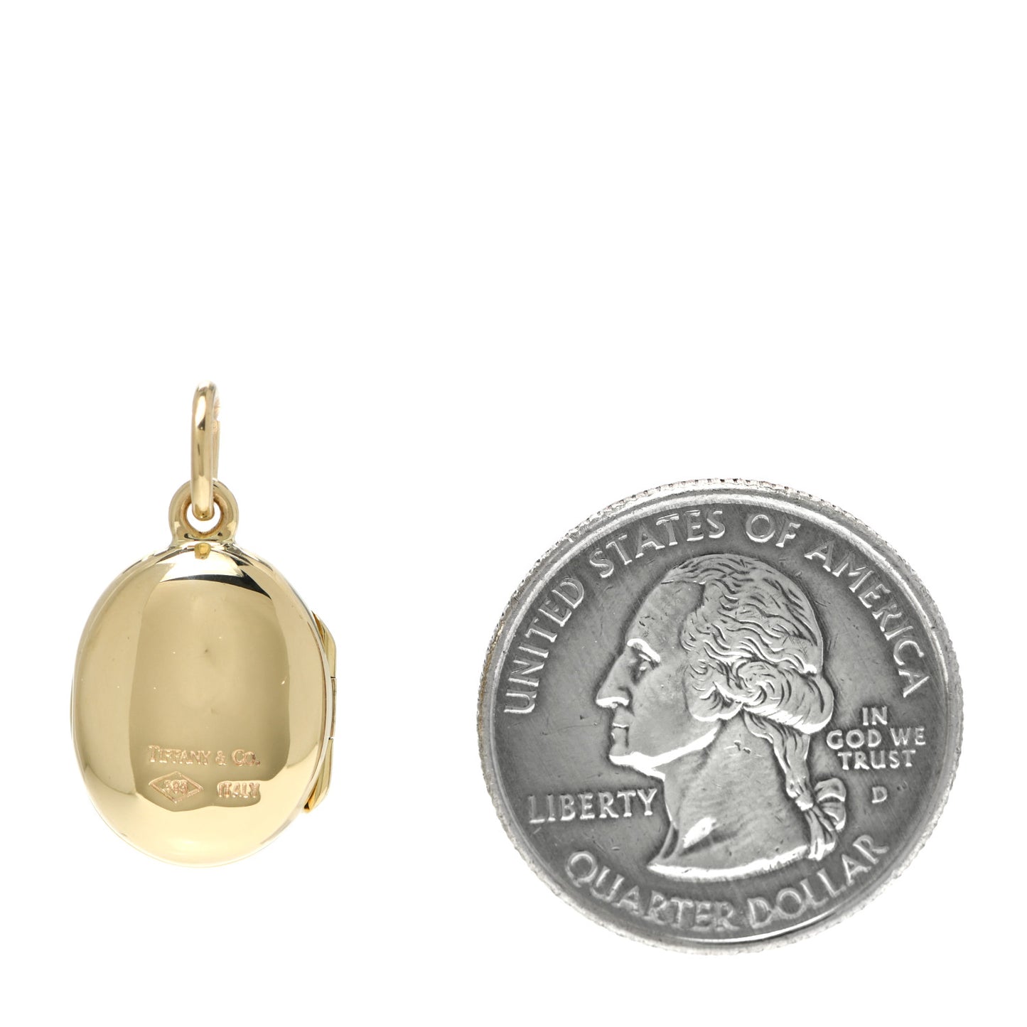 14K Yellow Gold Oval Locket Pendant