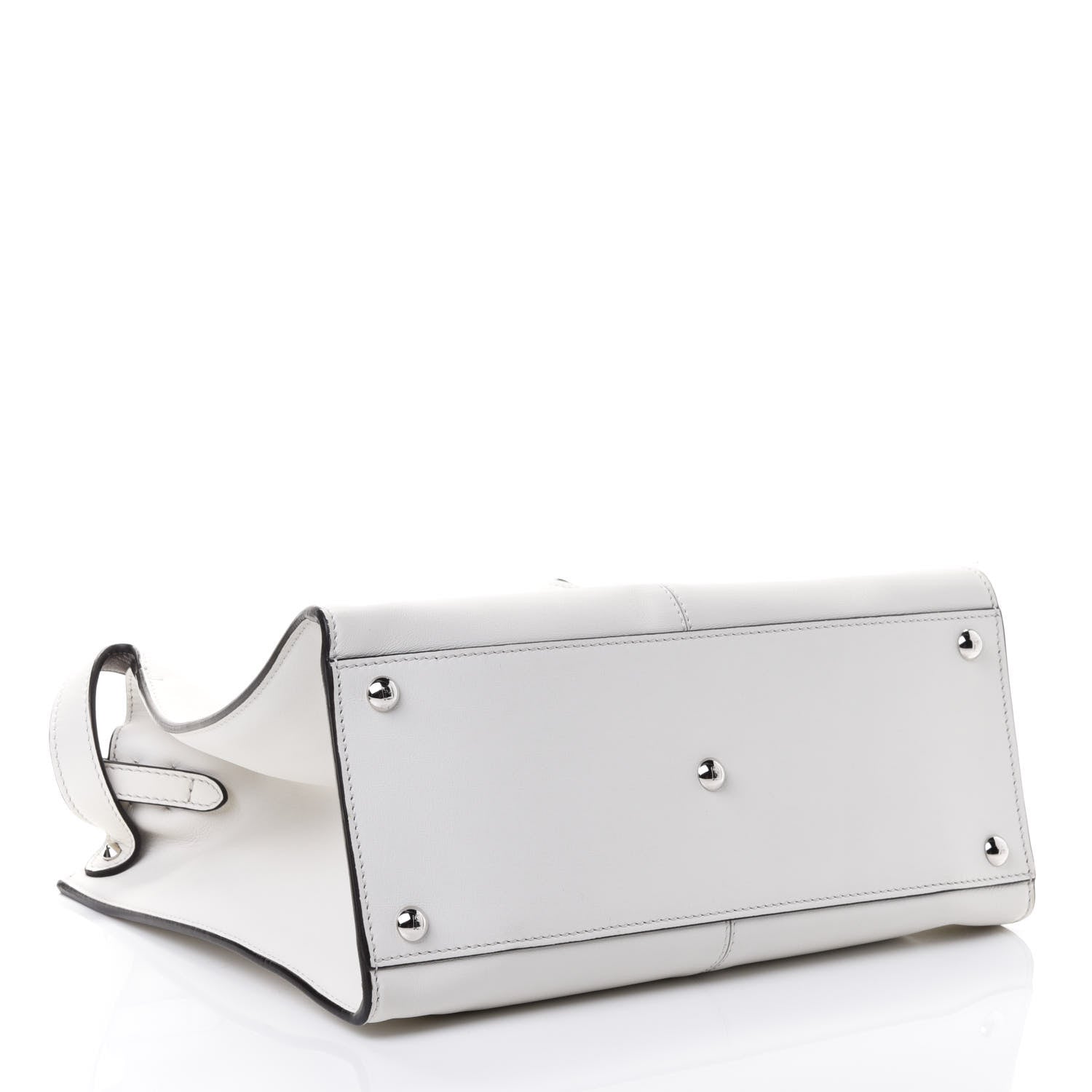 Fendi Vitello Seta Glazed Fabric FF 1974 Medium Peekaboo X-Lite White Ice Mogano Panna 3 of 4