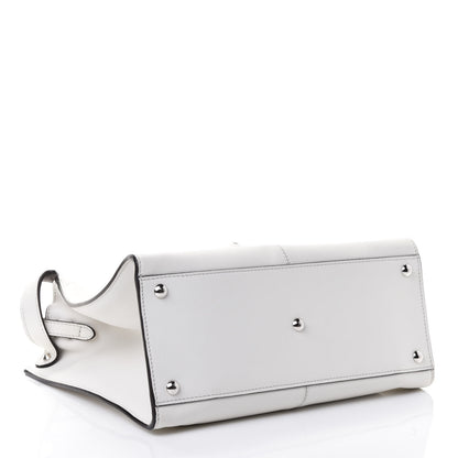 Fendi Vitello Seta Glazed Fabric FF 1974 Medium Peekaboo X-Lite White Ice Mogano Panna 3 of 4