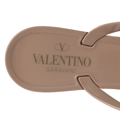 Valentino Garavani PVC Jelly Rockstud Bow Thong Sandals 38 Poudre 7 of 7