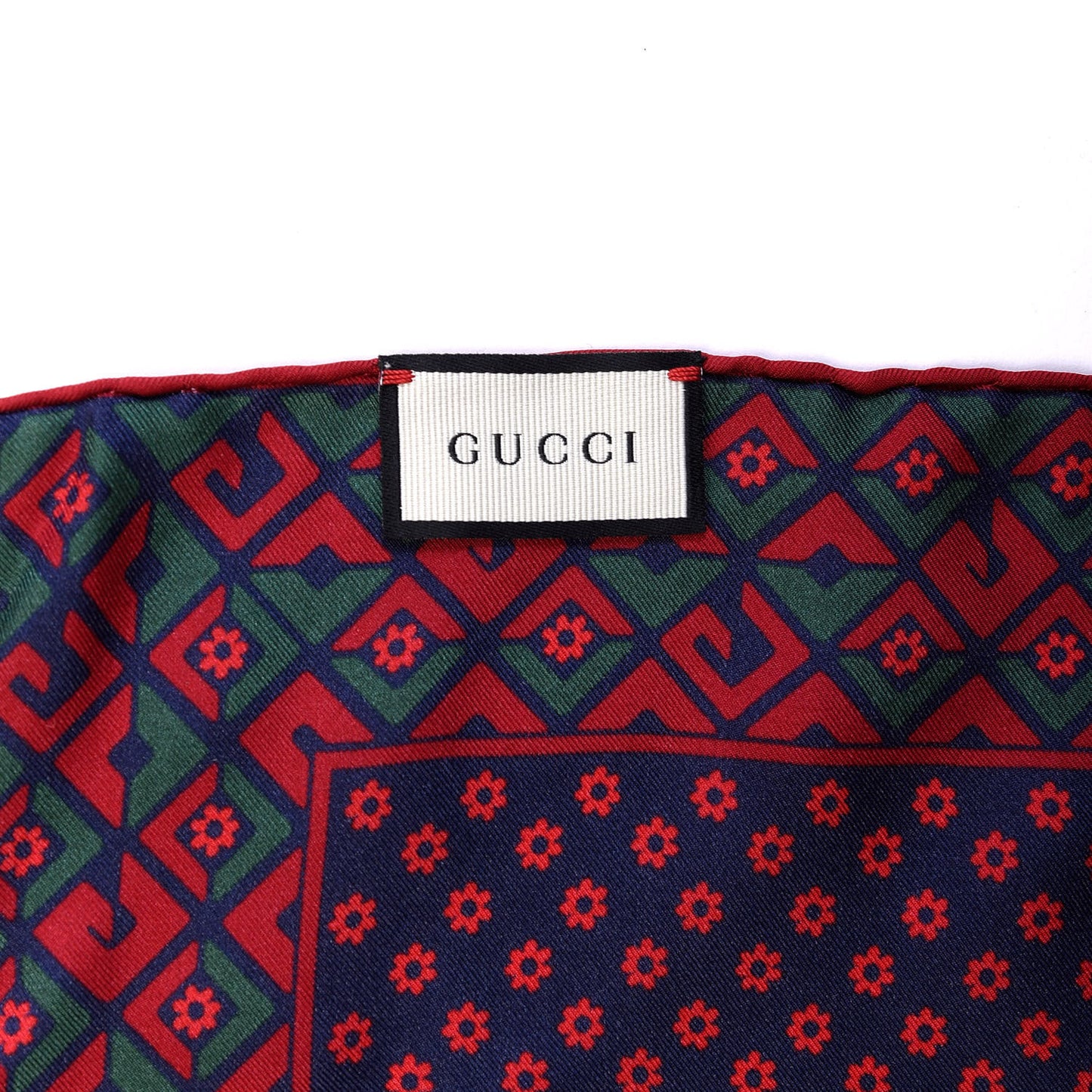 Silk Twill Plainmetric Square Scarf Sapphire Green