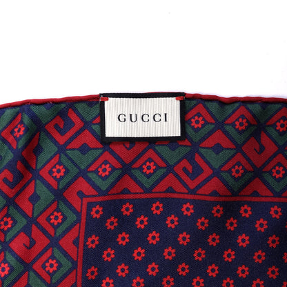 Gucci Silk Twill Plainmetric Square Scarf Sapphire Green 3 of 3