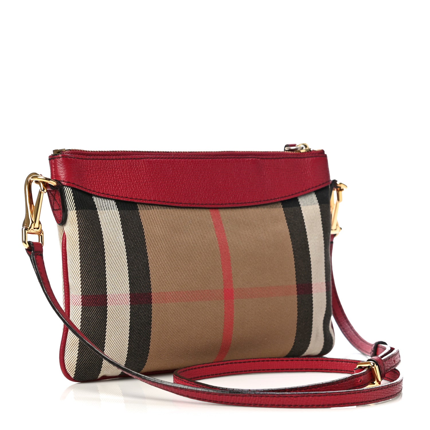 Burberry House Check Derby Peyton Crossbody Clutch Bag Russet Red 2 of 10