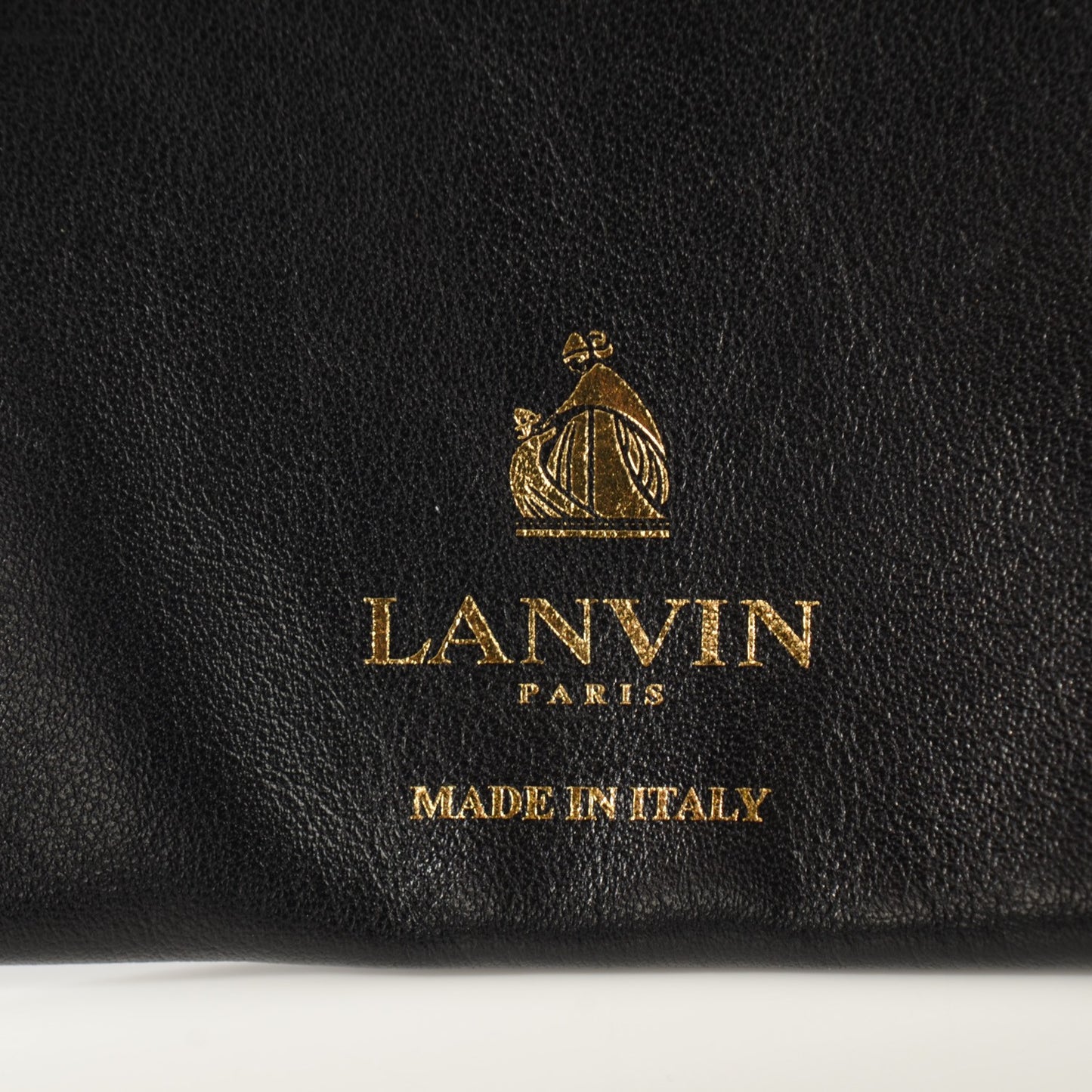 LANVIN Smooth Calfskin Small Fringe Shopper Tote Black