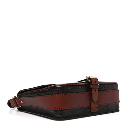 Saint Laurent Canvas Smooth Calfskin Le Monogramme Medium Buckle Satchel Chestnut 4 of 10