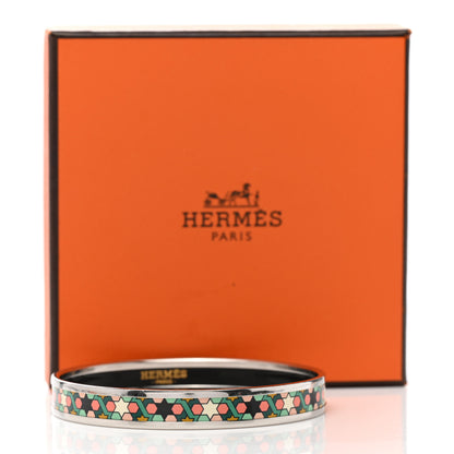 Hermes Enamel Printed Narrow Rose de Compas Bracelet 65 6 of 6