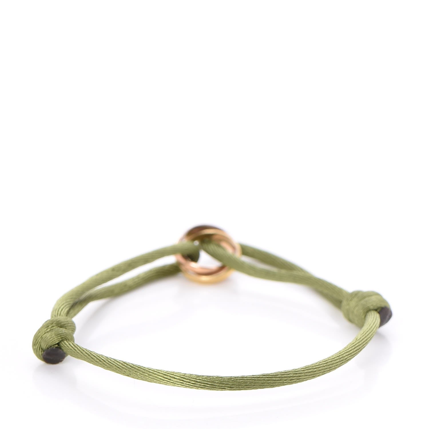 Cartier 18K Pink Yellow White Gold Trinity Adjustable Cord Bracelet Green 3 of 6