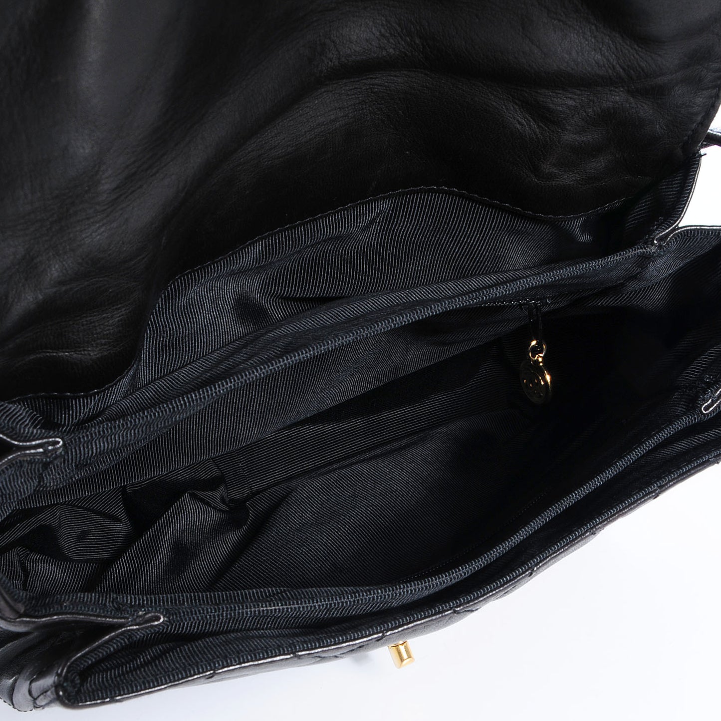Lambskin Quilted Flap Shoulder Bag Black