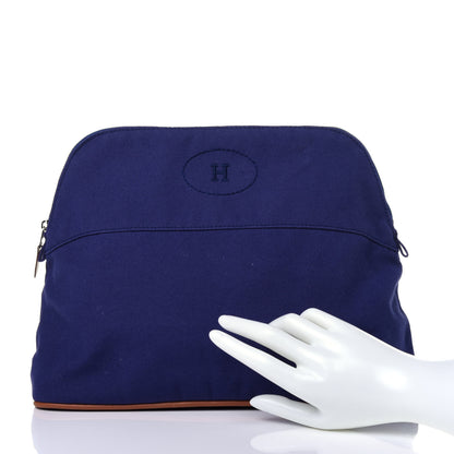 Hermes Cotton Canvas Bolide Travel Cosmetic Pouch 2 of 10