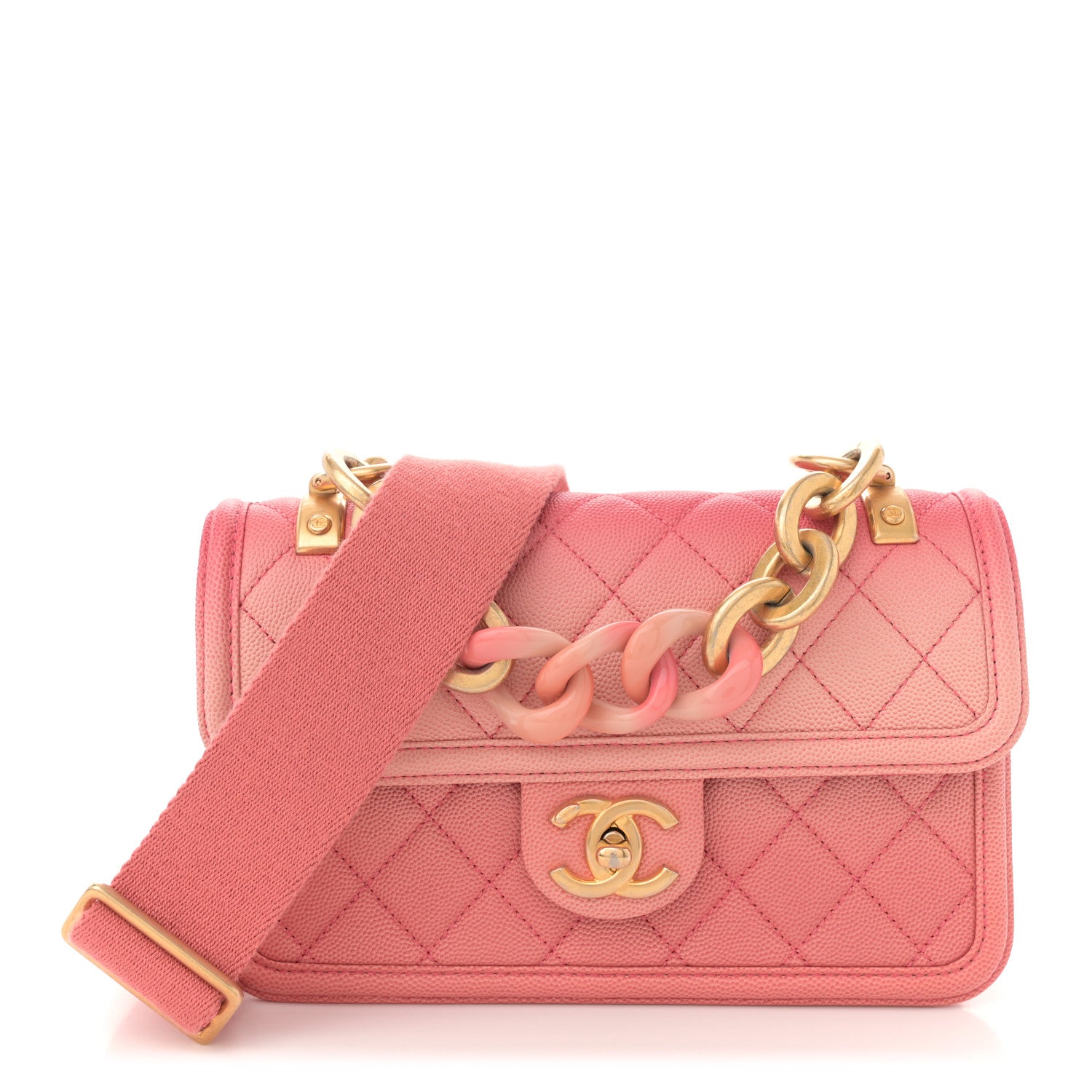 Chanel Caviar Quilted Small Sunset On The Sea Flap Coral 1 of 10