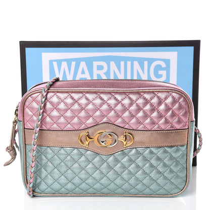 Gucci Laminated Nappa Trapuntata Small Zumi Shoulder Bag Rosa Lago Rame 10 of 10