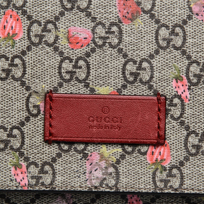 Gucci GG Supreme Monogram Strawberry Messenger Diaper Bag Beige 8 of 15