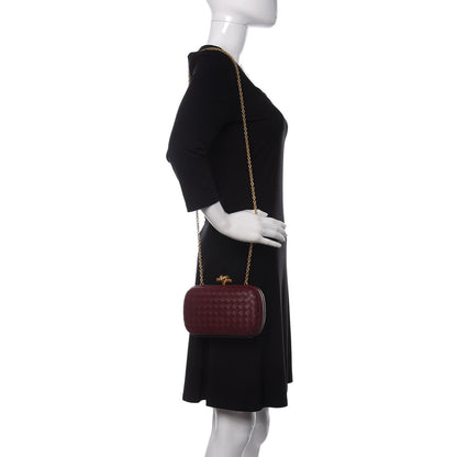 Bottega Veneta Nappa Intrecciato Chain Knot Clutch Bordeaux 2 of 9