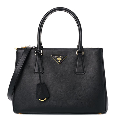 Prada Saffiano Small Galleria Double Zip Tote Black 1 of 10