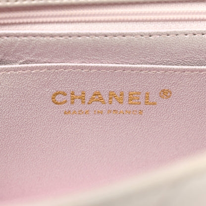 Chanel Iridescent Lambskin Quilted Mini Top Handle Rectangular Flap White 7 of 11
