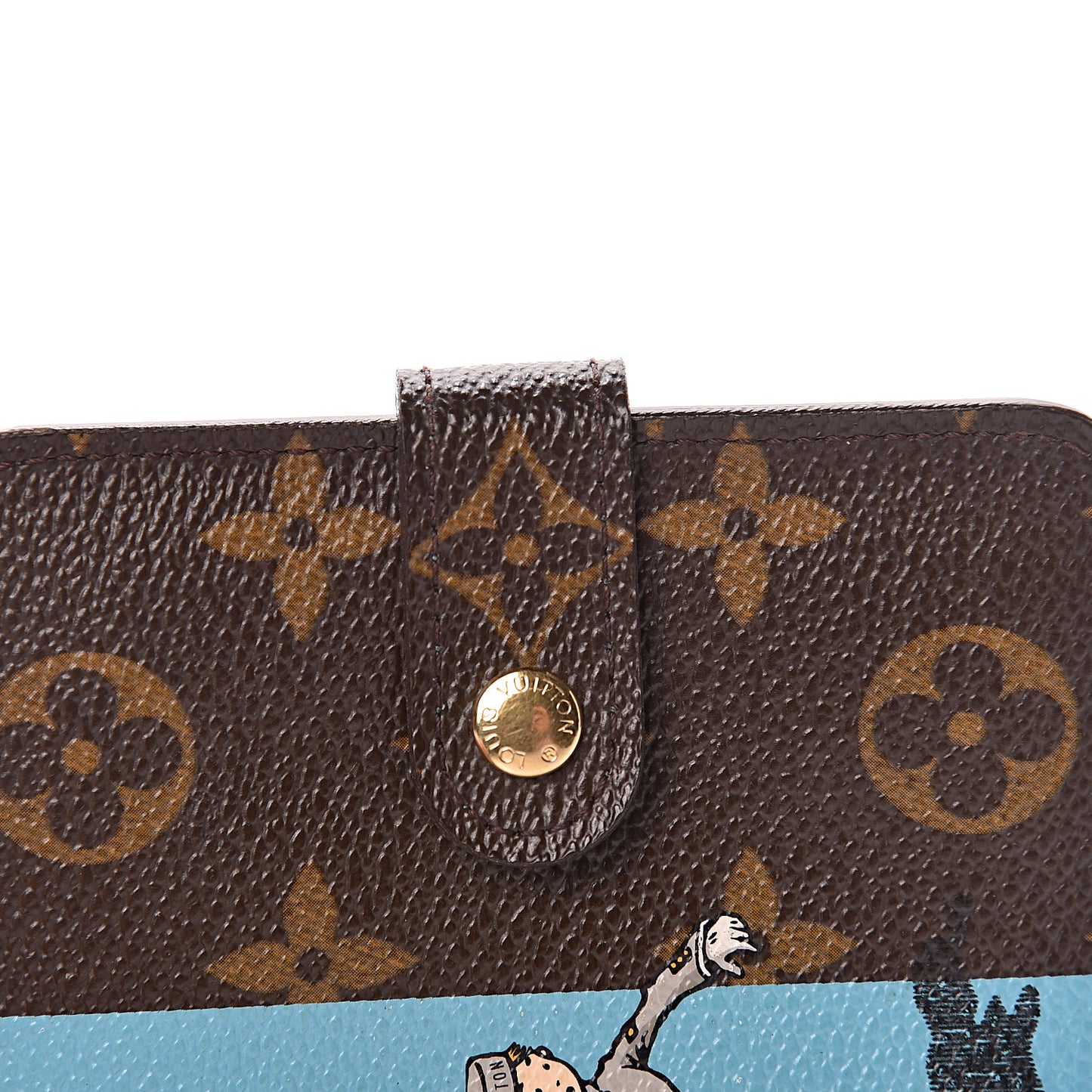 Monogram Groom Compact Zip Wallet Blue