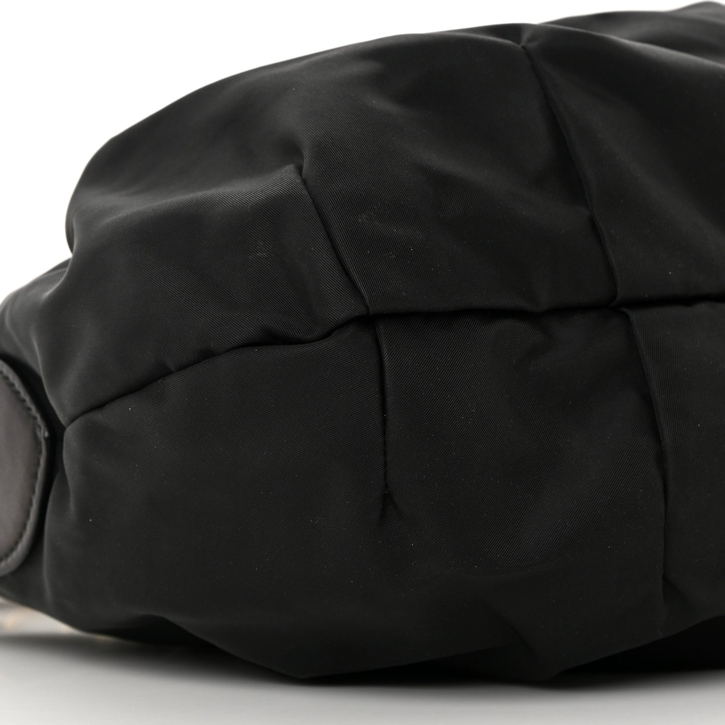 Tessuto Nylon Pleated Shoulder Bag Black