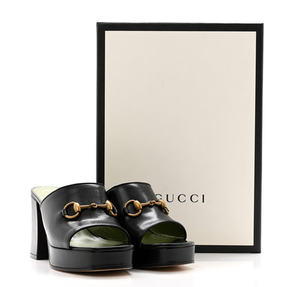Gucci Granada Kid Houdan Platform Slide Sandals 37.5 Black 10 of 10