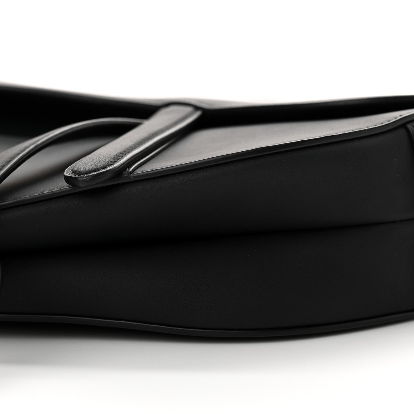 Ultra Matte Calfskin Saddle Bag With Strap Black Black