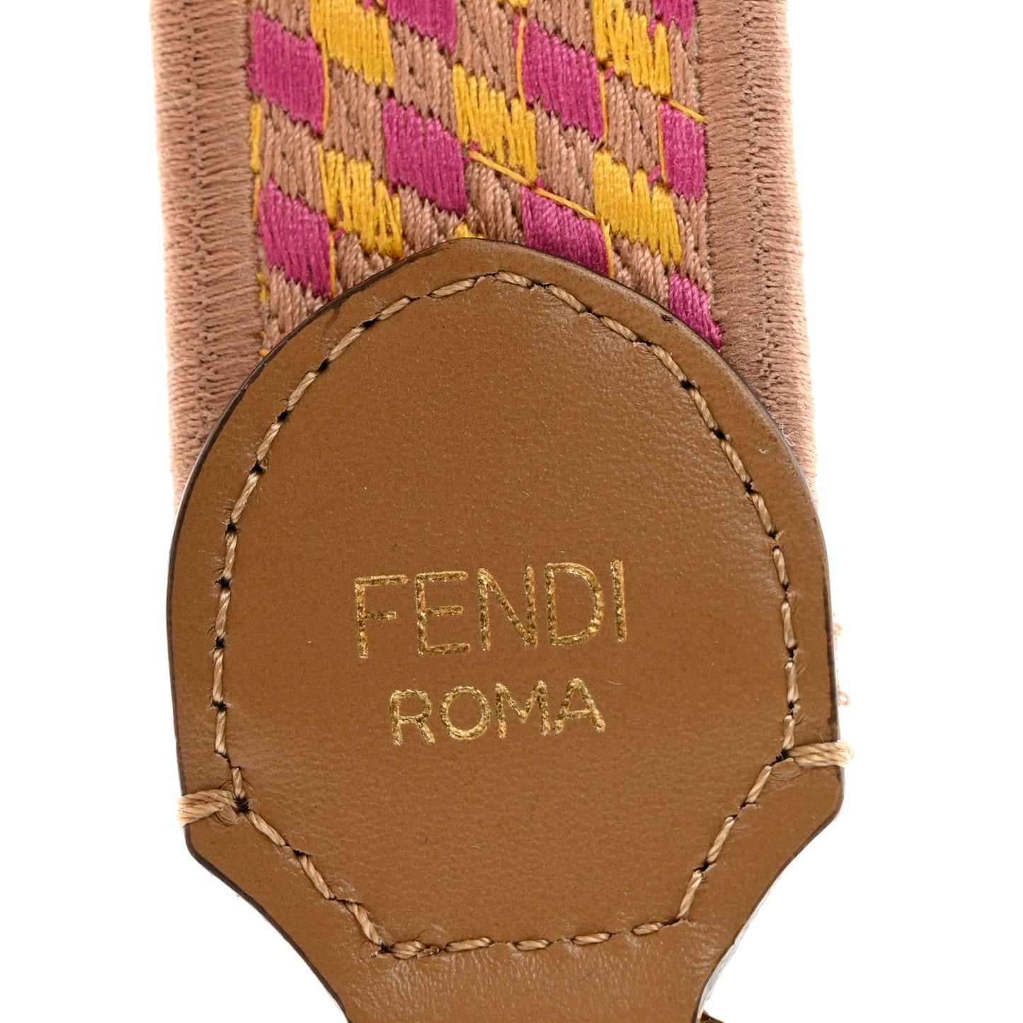 Canvas Vitello King Logo Embroidered Shaped Strap You Bouganville Mimosa Miele Sand
