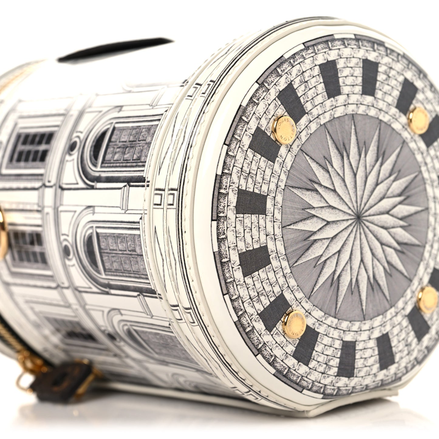 X FORNASETTI Calfskin Architettura Cannes Black White