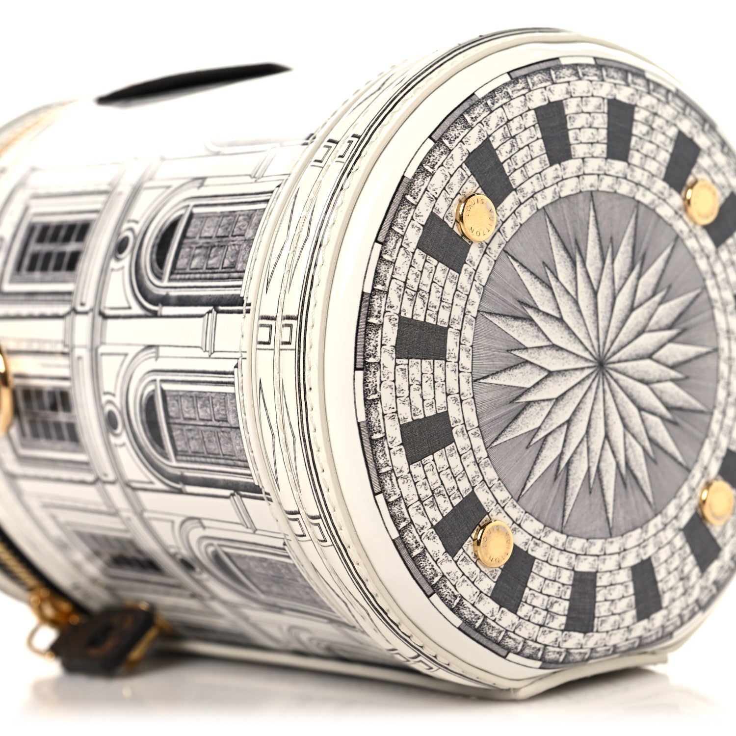 Louis Vuitton X FORNASETTI Calfskin Architettura Cannes Black White 8 of 10