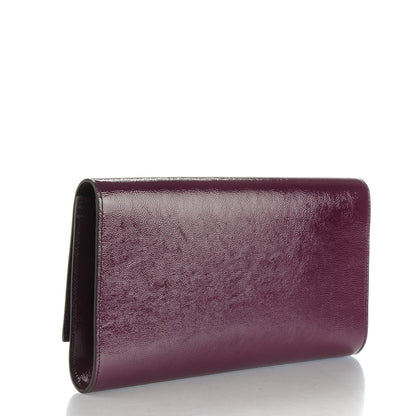 Saint Laurent Textured Patent Monogram Large Belle De Jour Clutch Purple 3 of 7