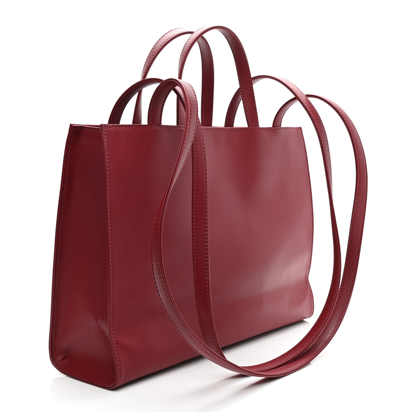 Vegan Leather Medium Shopping Bag Oxblood