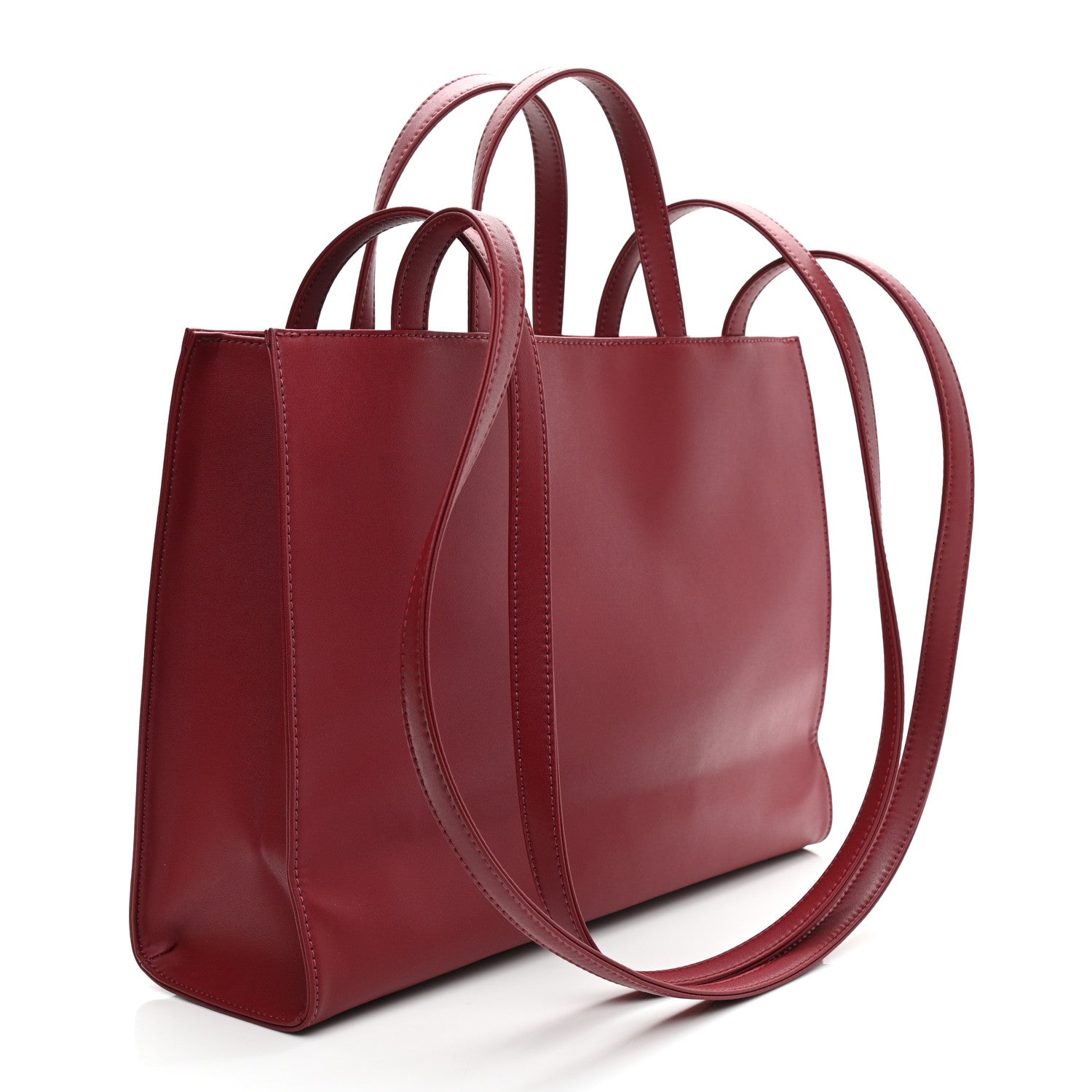 Telfar Vegan Leather Medium Shopping Bag Oxblood 3 of 10