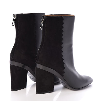 Hermes Calfskin Velvet Goatskin Womens Proof Low Boot 37 Black 4 of 9