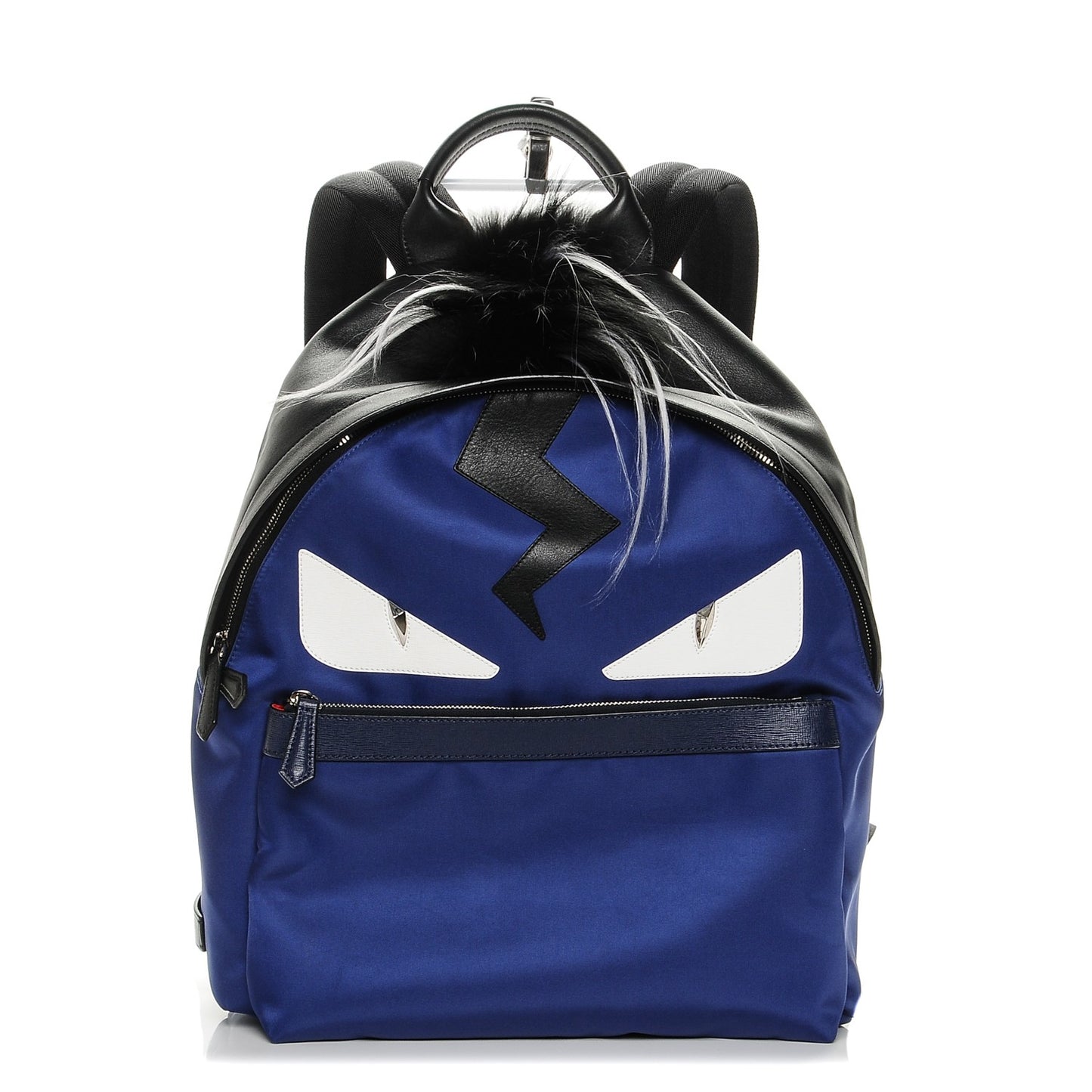 Nylon Vitello Fur Bag Bug Backpack Blue