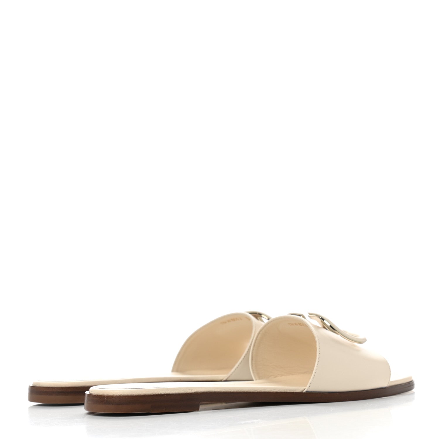 Valentino Garavani Calfskin Vlogo Flat Slide Sandals 39 Light Ivory 4 of 8