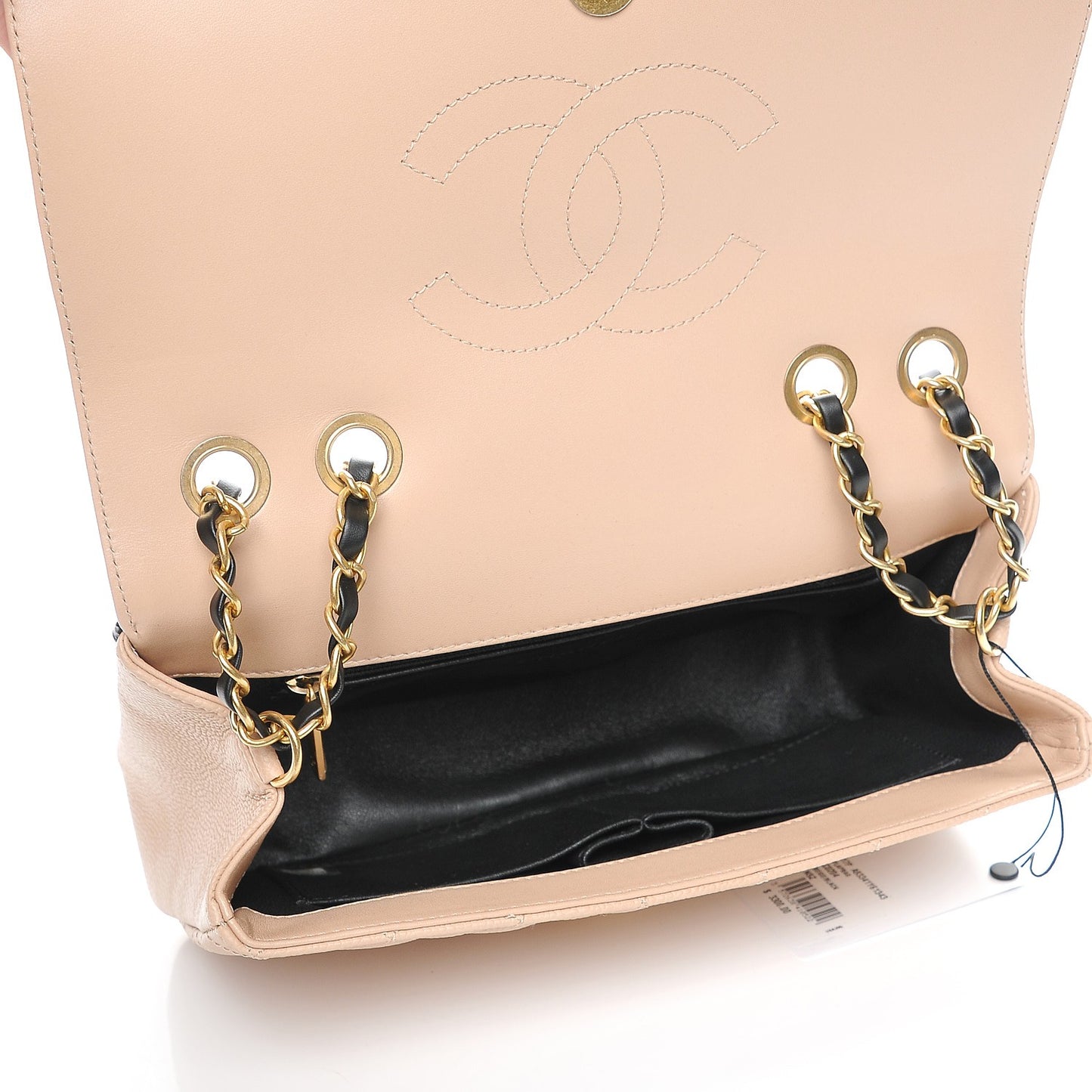 Caviar Quilted Medium CC Filigree Flap Beige Black