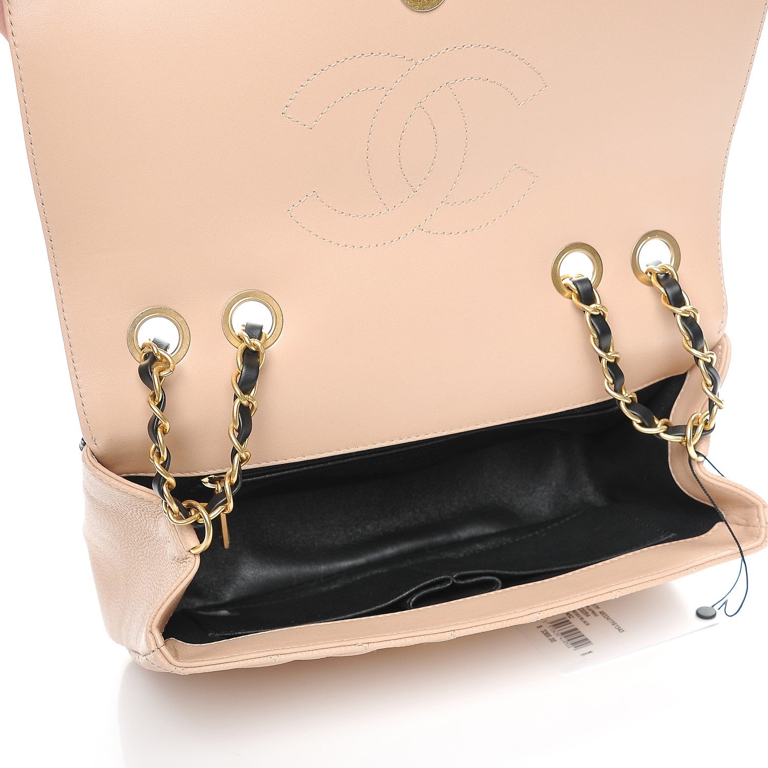 Chanel Caviar Quilted Medium CC Filigree Flap Beige Black 5 of 8