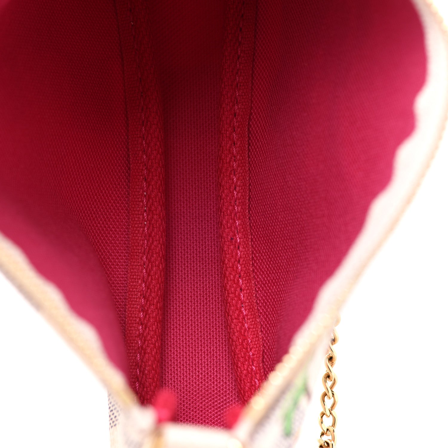 Louis Vuitton Damier Azur 2021 Christmas Animation Hollywood Mini Pochette Accessories Fuchsia 6 of 8