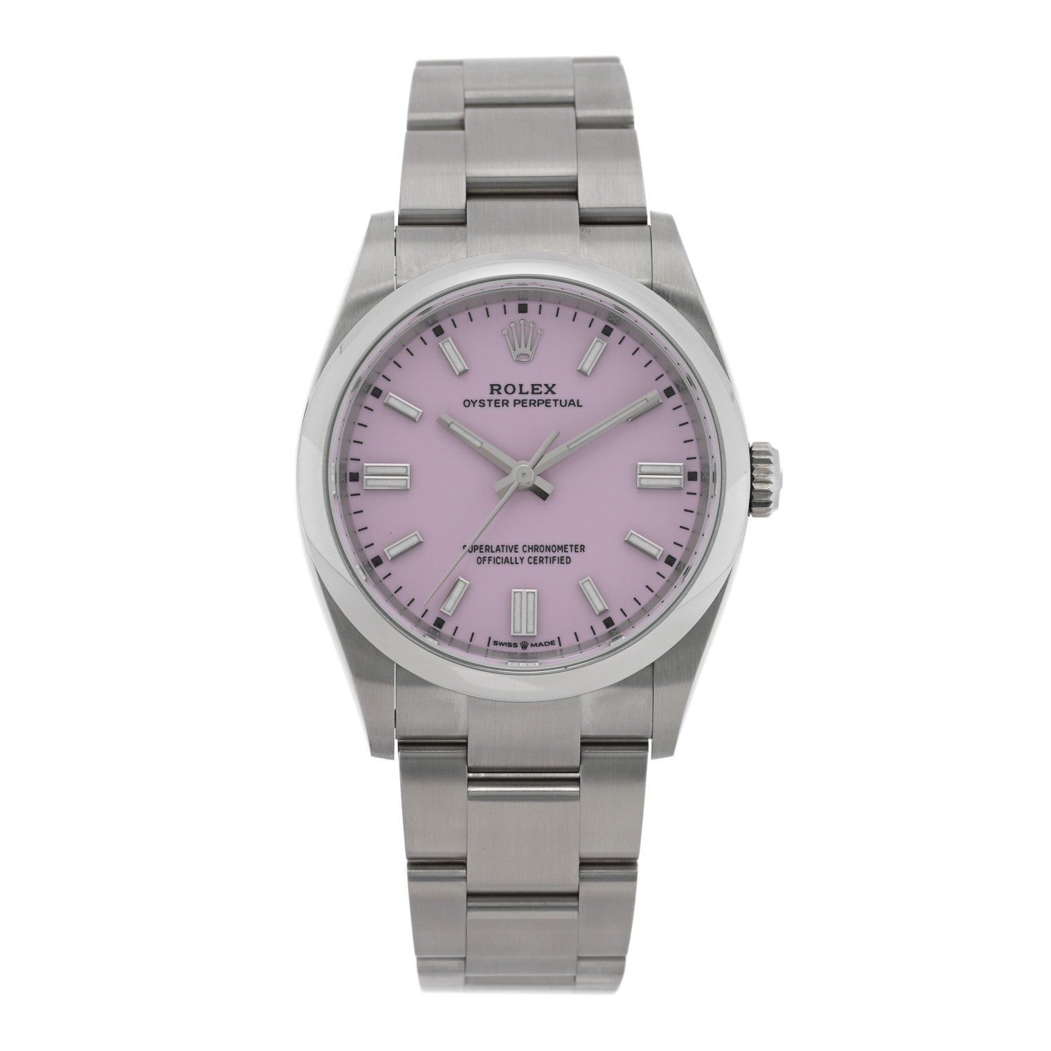 Rolex Stainless Steel 36mm Oyster Perpetual Watch Candy Pink 126000 1 of 5