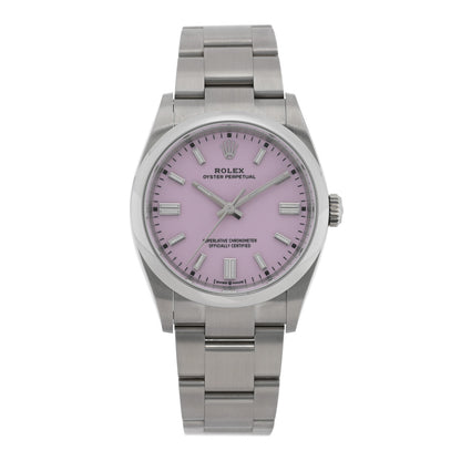 Rolex Stainless Steel 36mm Oyster Perpetual Watch Candy Pink 126000 1 of 5