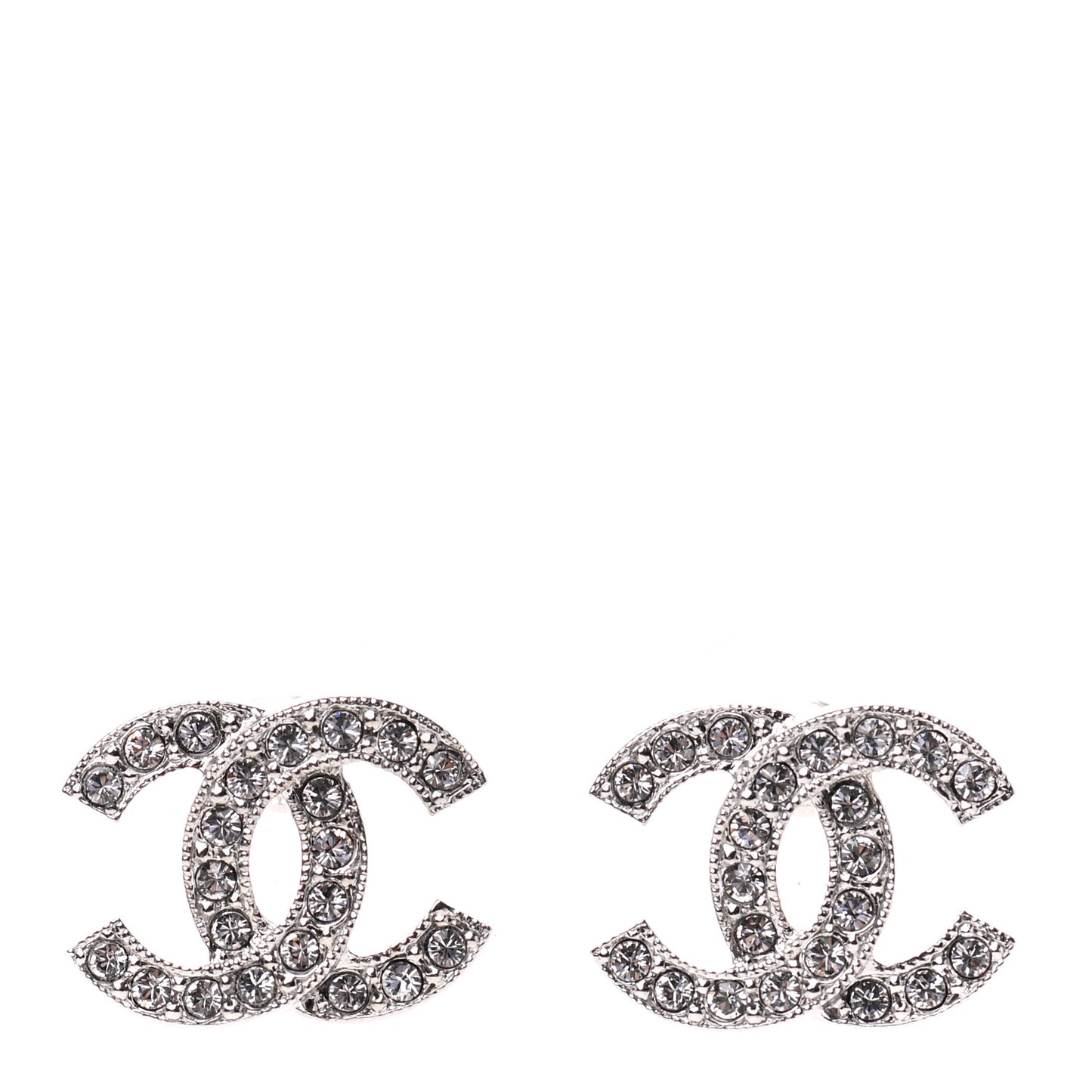 Crystal CC Earrings Silver