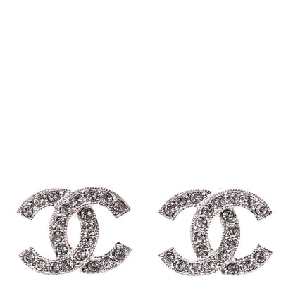 Chanel Crystal CC Earrings Silver 1 of 4