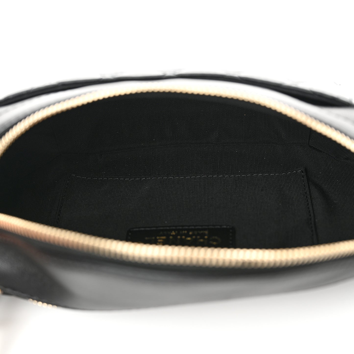 Lambskin Quilted Waist Bag Fanny Pack Black