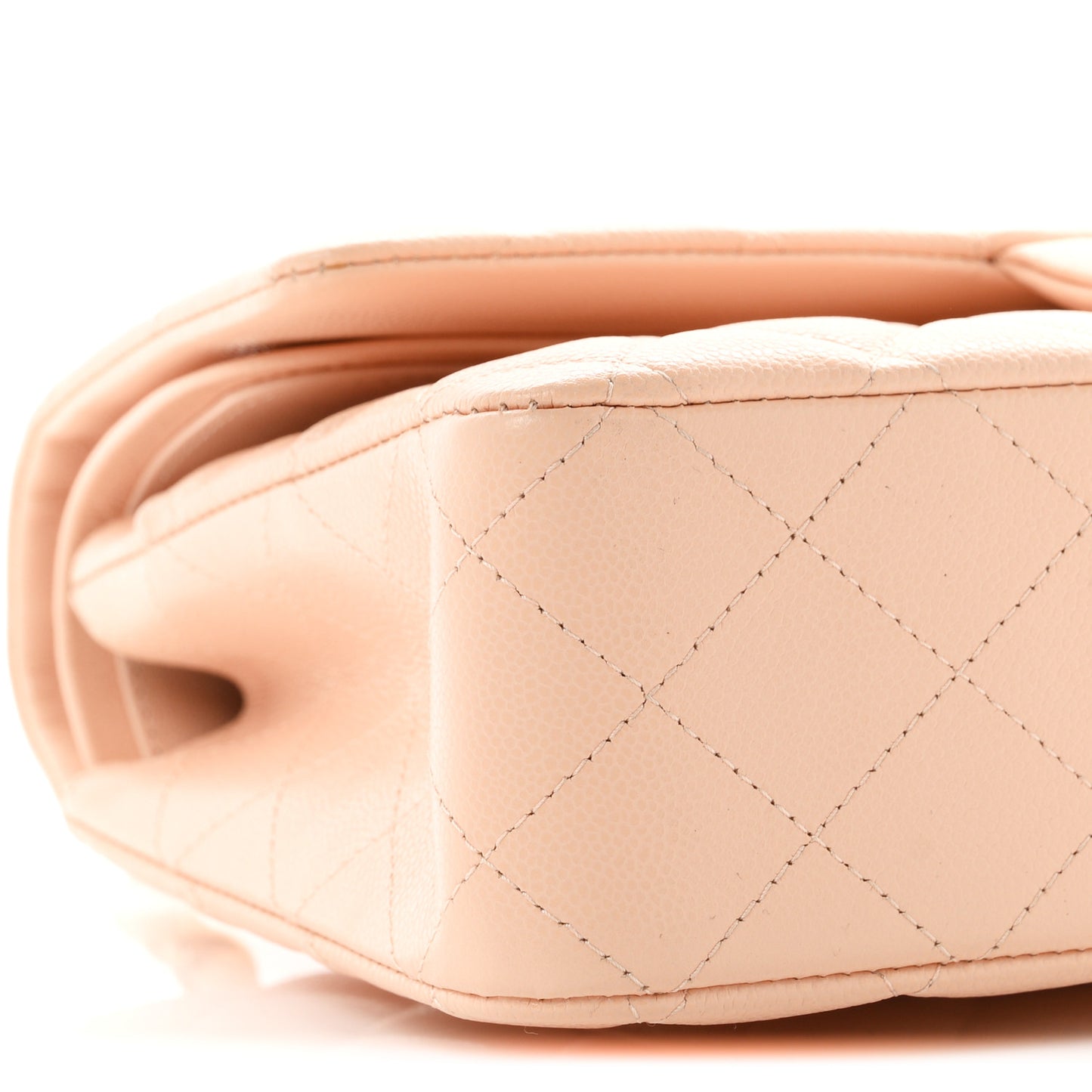 Caviar Quilted Medium Double Flap Light Pink