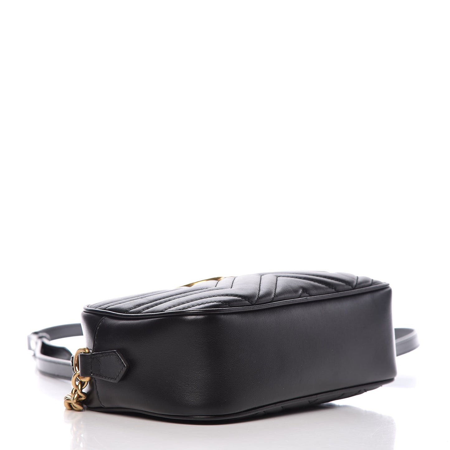 Calfskin Matelasse Small GG Marmont Chain Shoulder Bag Black