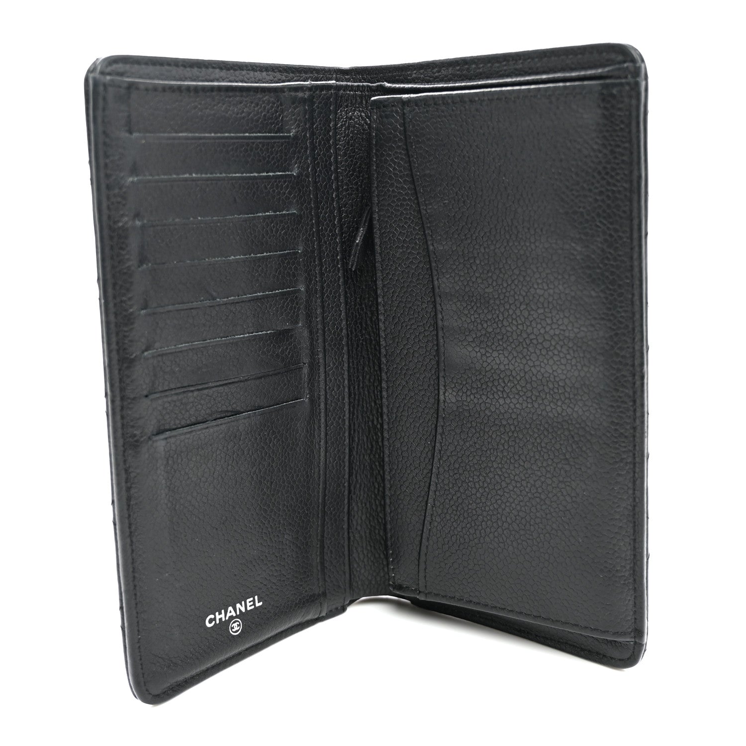 Chanel Caviar Quilted Yen Wallet Black 4 of 9