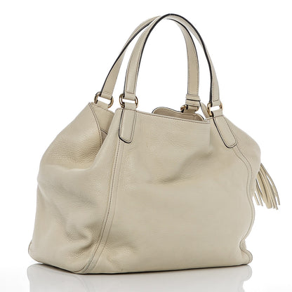 Gucci Pebbled Calfskin Medium Soho Shoulder Bag Off White 3 of 9