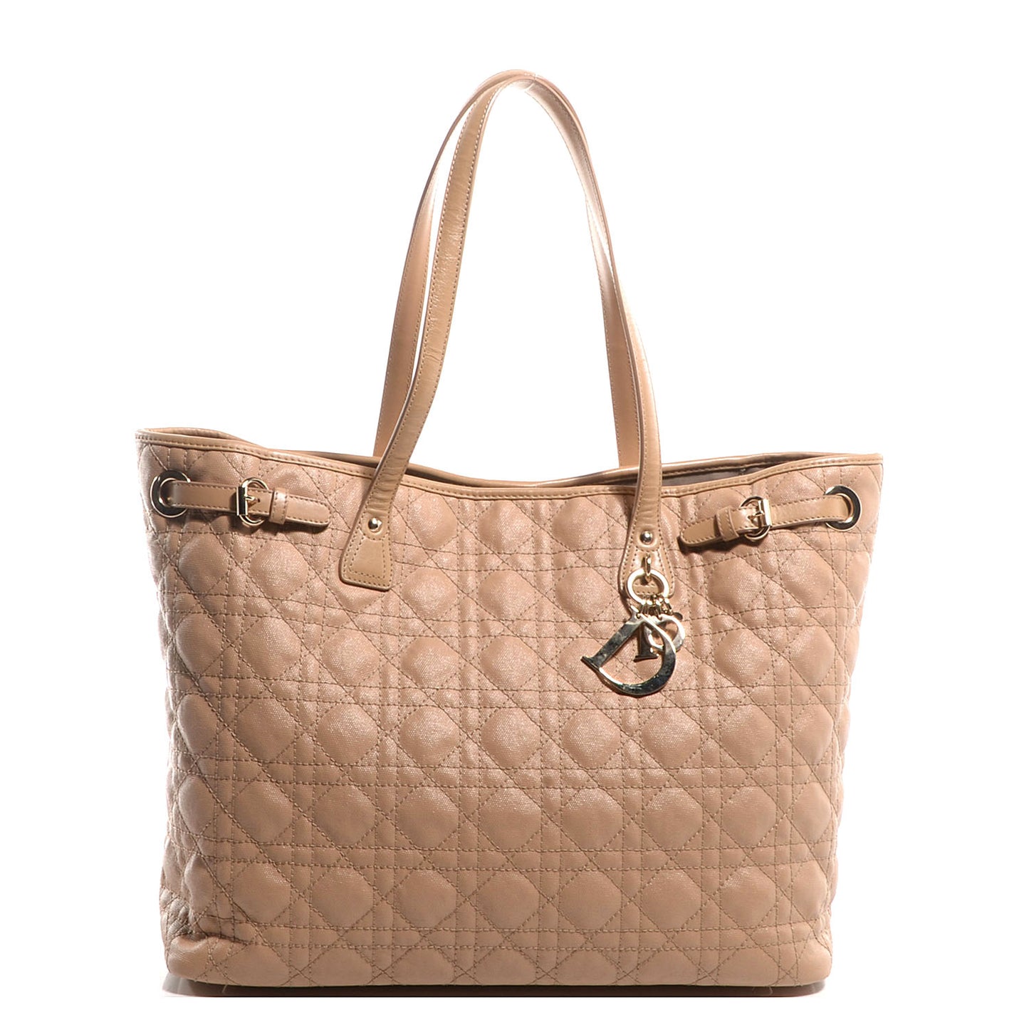 Coated Canvas Cannage Medium Panarea Tote Beige