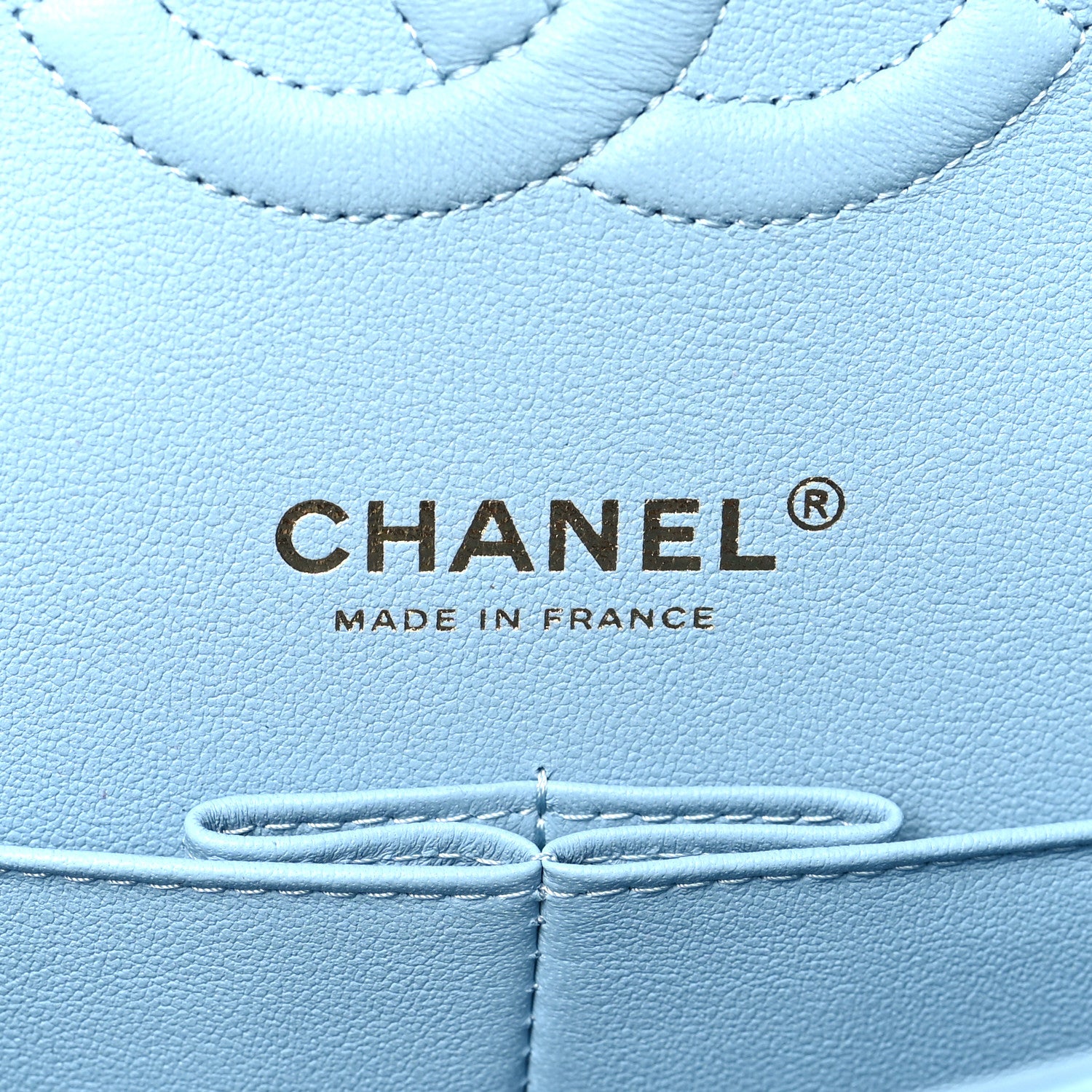 Chanel Iridescent Lambskin Quilted Medium Double Flap Light Blue 6 of 9