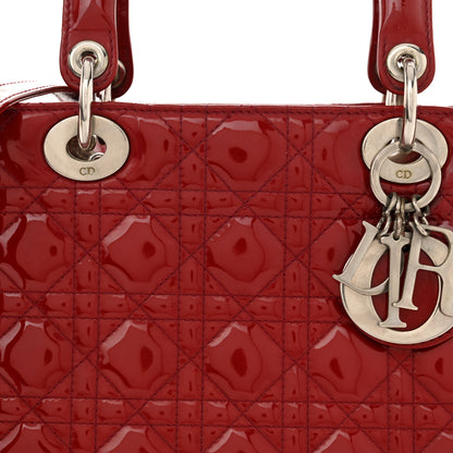 Christian Dior Patent Cannage Medium Lady Dior Red 8 of 16