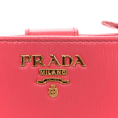 Prada Vitello Move Metal Compact Wallet Peonia 10 of 13