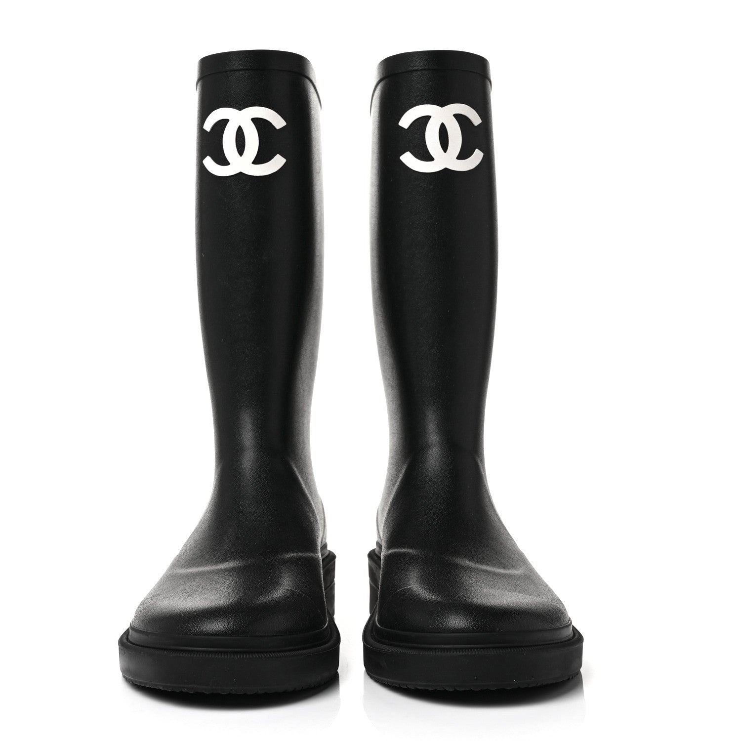 Chanel Caoutchouk CC High Boots 37 Black 2 of 7